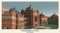 Chancellor's Court Birmingham poster featuring the University of Birmingham's iconic domed red-brick architecture in a minimalist graphic style

Detail Crop