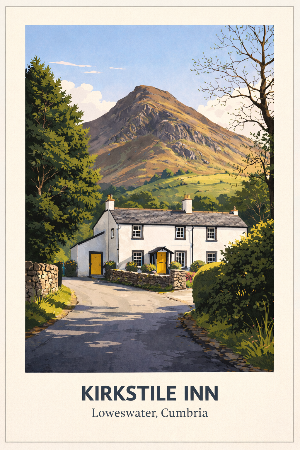 Kirkstile Inn poster in Loweswater, Cumbria and the Lake District